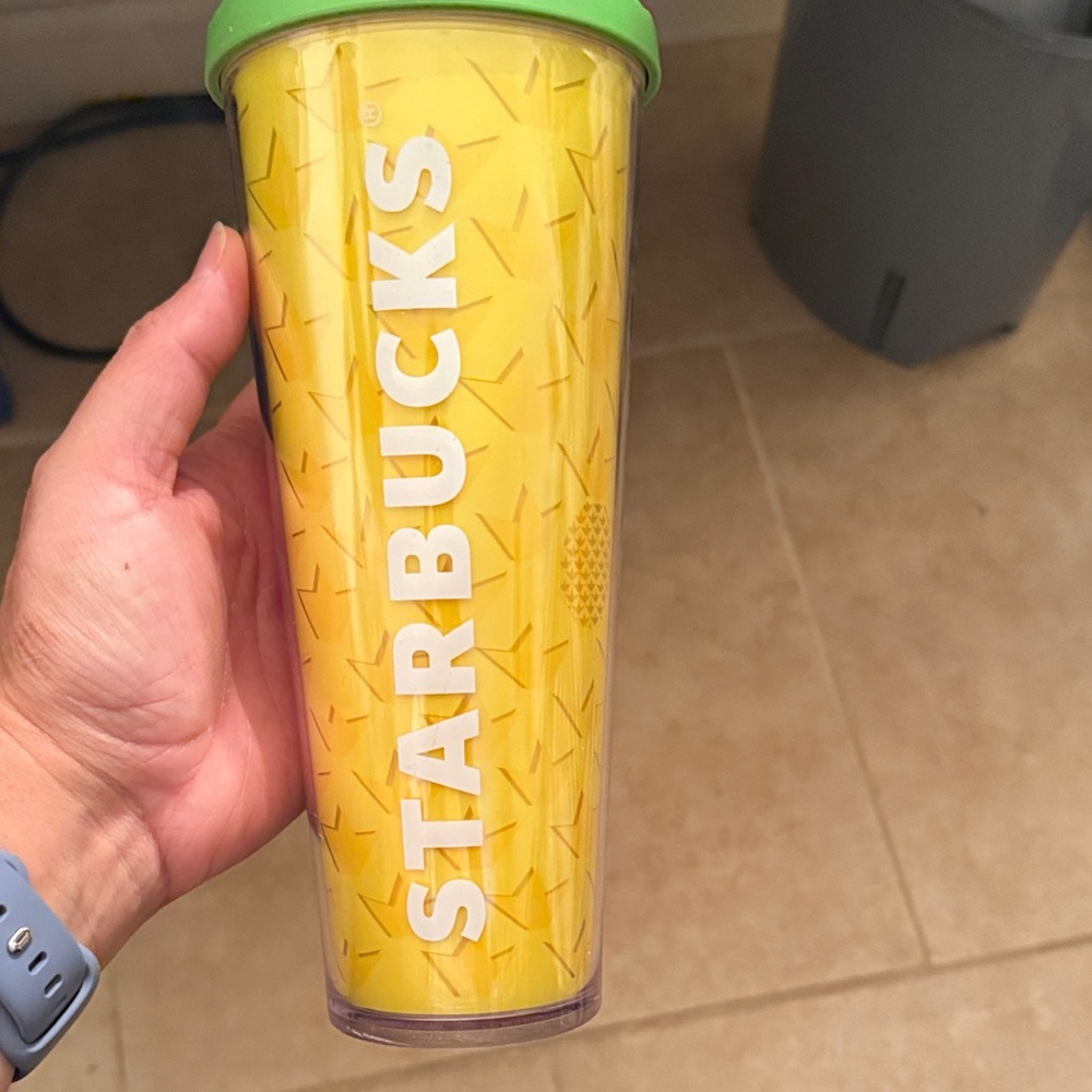 Original starbucks pineapple Tumbler with Green Lid